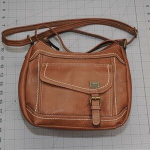 b.o.c Brown Vinyl Crossbody Bag